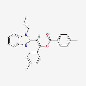 molecular formula C27H26N2O2 B5434588 1-(4-methylphenyl)-2-(1-propyl-1H-benzimidazol-2-yl)vinyl 4-methylbenzoate 