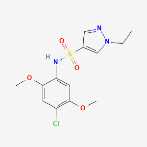 molecular formula C13H16ClN3O4S B5434604 N-(4-chloro-2,5-dimethoxyphenyl)-1-ethyl-1H-pyrazole-4-sulfonamide 