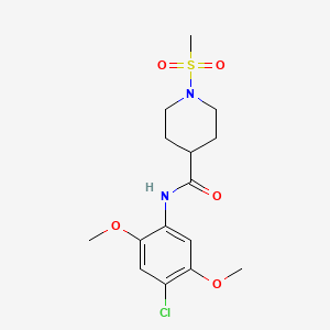 molecular formula C15H21ClN2O5S B5434621 N-(4-chloro-2,5-dimethoxyphenyl)-1-(methylsulfonyl)-4-piperidinecarboxamide 