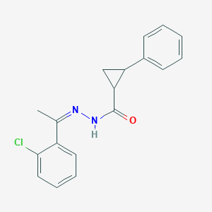 molecular formula C18H17ClN2O B5434636 N'-[1-(2-chlorophenyl)ethylidene]-2-phenylcyclopropanecarbohydrazide 