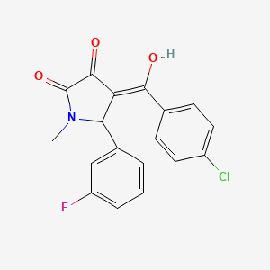 molecular formula C18H13ClFNO3 B5434668 4-(4-chlorobenzoyl)-5-(3-fluorophenyl)-3-hydroxy-1-methyl-1,5-dihydro-2H-pyrrol-2-one 