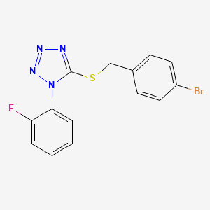 molecular formula C14H10BrFN4S B5434693 5-{[(4-BROMOPHENYL)METHYL]SULFANYL}-1-(2-FLUOROPHENYL)-1H-1,2,3,4-TETRAZOLE 