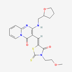 molecular formula C20H22N4O4S2 B5434715 3-{[3-(2-methoxyethyl)-4-oxo-2-thioxo-1,3-thiazolidin-5-ylidene]methyl}-2-[(tetrahydro-2-furanylmethyl)amino]-4H-pyrido[1,2-a]pyrimidin-4-one 