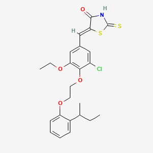 (5Z)-5-(4-{2-[2-(butan-2-yl)phenoxy]ethoxy}-3-chloro-5-ethoxybenzylidene)-2-thioxo-1,3-thiazolidin-4-one