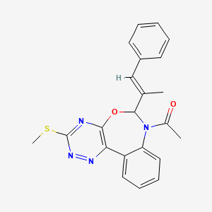 molecular formula C22H20N4O2S B5434815 7-acetyl-6-(1-methyl-2-phenylvinyl)-3-(methylthio)-6,7-dihydro[1,2,4]triazino[5,6-d][3,1]benzoxazepine 