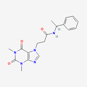 molecular formula C18H21N5O3 B5434850 3-(1,3-二甲基-2,6-二氧代-1,2,3,6-四氢-7H-嘌呤-7-基)-N-(1-苯乙基)丙酰胺 