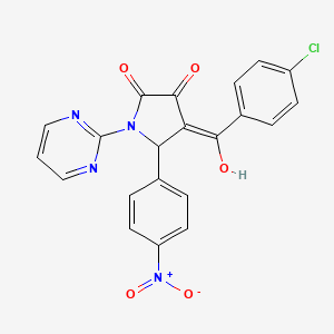 4-(4-chlorobenzoyl)-3-hydroxy-5-(4-nitrophenyl)-1-(2-pyrimidinyl)-1,5-dihydro-2H-pyrrol-2-one