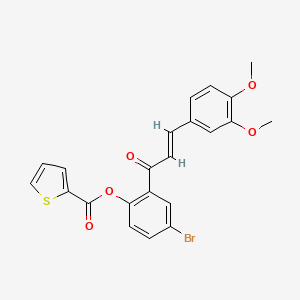 molecular formula C22H17BrO5S B5434879 4-bromo-2-[3-(3,4-dimethoxyphenyl)acryloyl]phenyl 2-thiophenecarboxylate 