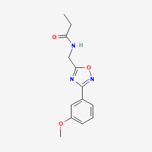 molecular formula C13H15N3O3 B5434915 N-{[3-(3-methoxyphenyl)-1,2,4-oxadiazol-5-yl]methyl}propanamide 