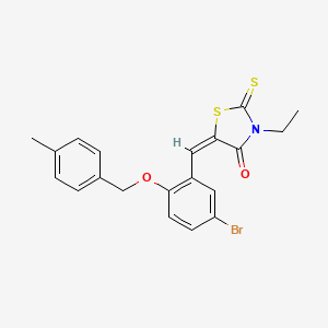 molecular formula C20H18BrNO2S2 B5434941 5-{5-bromo-2-[(4-methylbenzyl)oxy]benzylidene}-3-ethyl-2-thioxo-1,3-thiazolidin-4-one 