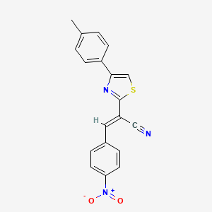 molecular formula C19H13N3O2S B5434977 2-[4-(4-methylphenyl)-1,3-thiazol-2-yl]-3-(4-nitrophenyl)acrylonitrile 