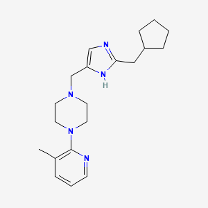 1-{[2-(cyclopentylmethyl)-1H-imidazol-4-yl]methyl}-4-(3-methyl-2-pyridinyl)piperazine