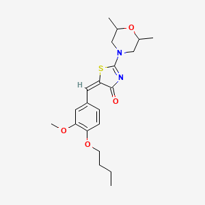 molecular formula C21H28N2O4S B5435018 5-(4-butoxy-3-methoxybenzylidene)-2-(2,6-dimethyl-4-morpholinyl)-1,3-thiazol-4(5H)-one 