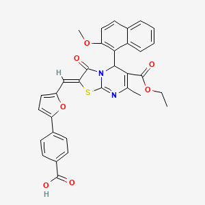 4-(5-{[6-(ethoxycarbonyl)-5-(2-methoxy-1-naphthyl)-7-methyl-3-oxo-5H-[1,3]thiazolo[3,2-a]pyrimidin-2(3H)-ylidene]methyl}-2-furyl)benzoic acid