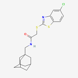 molecular formula C20H23ClN2OS2 B5435030 N-(1-adamantylmethyl)-2-[(5-chloro-1,3-benzothiazol-2-yl)thio]acetamide 