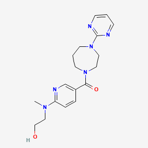 molecular formula C18H24N6O2 B5435043 2-(methyl{5-[(4-pyrimidin-2-yl-1,4-diazepan-1-yl)carbonyl]pyridin-2-yl}amino)ethanol 