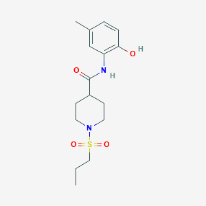 molecular formula C16H24N2O4S B5435054 N-(2-hydroxy-5-methylphenyl)-1-(propylsulfonyl)-4-piperidinecarboxamide 