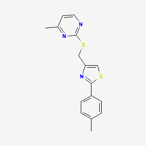 4-methyl-2-({[2-(4-methylphenyl)-1,3-thiazol-4-yl]methyl}thio)pyrimidine