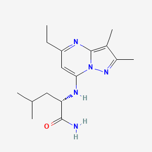 molecular formula C16H25N5O B5435089 N~2~-(5-ethyl-2,3-dimethylpyrazolo[1,5-a]pyrimidin-7-yl)-L-leucinamide 