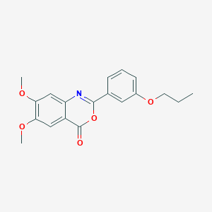 molecular formula C19H19NO5 B5435122 6,7-dimethoxy-2-(3-propoxyphenyl)-4H-3,1-benzoxazin-4-one 