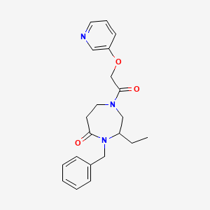 4-benzyl-3-ethyl-1-[(pyridin-3-yloxy)acetyl]-1,4-diazepan-5-one