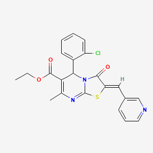 molecular formula C22H18ClN3O3S B5435173 ethyl 5-(2-chlorophenyl)-7-methyl-3-oxo-2-(3-pyridinylmethylene)-2,3-dihydro-5H-[1,3]thiazolo[3,2-a]pyrimidine-6-carboxylate 