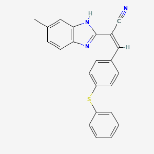 molecular formula C23H17N3S B5435180 2-(5-methyl-1H-benzimidazol-2-yl)-3-[4-(phenylthio)phenyl]acrylonitrile 