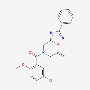 molecular formula C20H18ClN3O3 B5435182 N-allyl-5-chloro-2-methoxy-N-[(3-phenyl-1,2,4-oxadiazol-5-yl)methyl]benzamide 