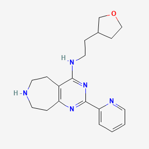 molecular formula C19H25N5O B5435193 2-pyridin-2-yl-N-[2-(tetrahydrofuran-3-yl)ethyl]-6,7,8,9-tetrahydro-5H-pyrimido[4,5-d]azepin-4-amine 