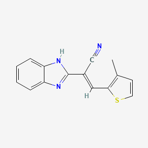 molecular formula C15H11N3S B5435221 2-(1H-benzimidazol-2-yl)-3-(3-methyl-2-thienyl)acrylonitrile 