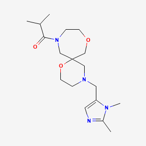 molecular formula C18H30N4O3 B5435231 4-[(1,2-dimethyl-1H-imidazol-5-yl)methyl]-11-isobutyryl-1,8-dioxa-4,11-diazaspiro[5.6]dodecane 