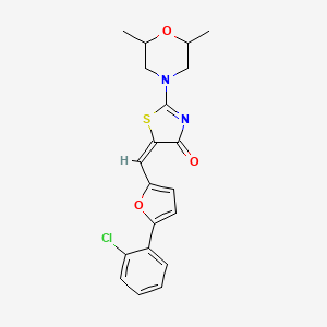 molecular formula C20H19ClN2O3S B5435261 5-{[5-(2-chlorophenyl)-2-furyl]methylene}-2-(2,6-dimethyl-4-morpholinyl)-1,3-thiazol-4(5H)-one 