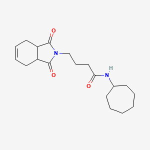 molecular formula C19H28N2O3 B5435266 N-cycloheptyl-4-(1,3-dioxo-1,3,3a,4,7,7a-hexahydro-2H-isoindol-2-yl)butanamide 