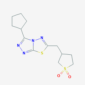 molecular formula C13H18N4O2S2 B5435270 3-cyclopentyl-6-[(1,1-dioxidotetrahydro-3-thienyl)methyl][1,2,4]triazolo[3,4-b][1,3,4]thiadiazole 