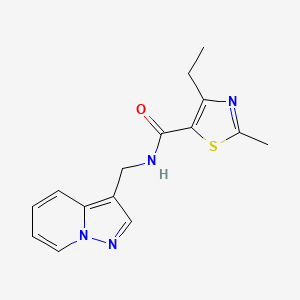 molecular formula C15H16N4OS B5435309 4-ethyl-2-methyl-N-(pyrazolo[1,5-a]pyridin-3-ylmethyl)-1,3-thiazole-5-carboxamide 