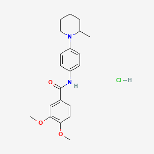 molecular formula C21H27ClN2O3 B5435312 3,4-dimethoxy-N-[4-(2-methyl-1-piperidinyl)phenyl]benzamide hydrochloride 