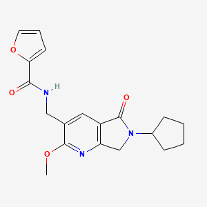 molecular formula C19H21N3O4 B5435333 N-[(6-cyclopentyl-2-methoxy-5-oxo-6,7-dihydro-5H-pyrrolo[3,4-b]pyridin-3-yl)methyl]-2-furamide 