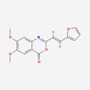 molecular formula C16H13NO5 B5435361 2-[2-(2-furyl)vinyl]-6,7-dimethoxy-4H-3,1-benzoxazin-4-one 