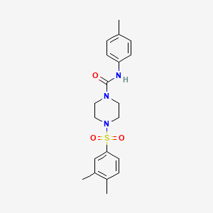 molecular formula C20H25N3O3S B5435363 4-[(3,4-dimethylphenyl)sulfonyl]-N-(4-methylphenyl)-1-piperazinecarboxamide 