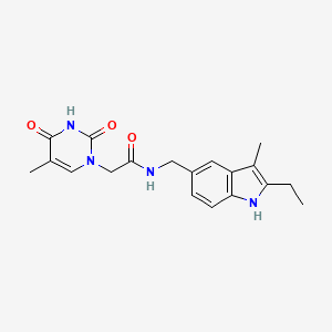 N-[(2-ethyl-3-methyl-1H-indol-5-yl)methyl]-2-(5-methyl-2,4-dioxo-3,4-dihydropyrimidin-1(2H)-yl)acetamide