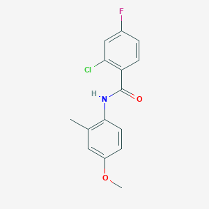 molecular formula C15H13ClFNO2 B5435413 2-chloro-4-fluoro-N-(4-methoxy-2-methylphenyl)benzamide 