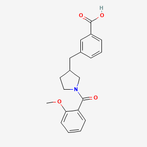 molecular formula C20H21NO4 B5435436 3-{[1-(2-methoxybenzoyl)-3-pyrrolidinyl]methyl}benzoic acid 