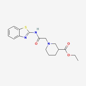 molecular formula C17H21N3O3S B5435473 ethyl 1-[2-(1,3-benzothiazol-2-ylamino)-2-oxoethyl]piperidine-3-carboxylate 