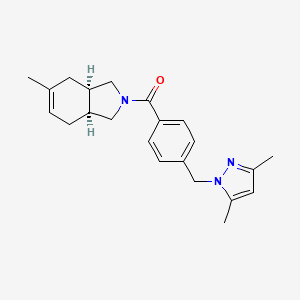 (3aR*,7aS*)-2-{4-[(3,5-dimethyl-1H-pyrazol-1-yl)methyl]benzoyl}-5-methyl-2,3,3a,4,7,7a-hexahydro-1H-isoindole