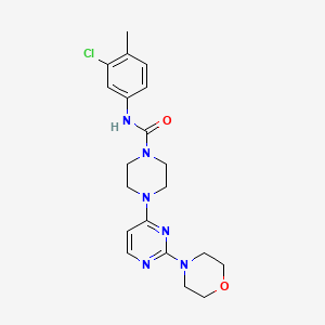 molecular formula C20H25ClN6O2 B5435495 N-(3-chloro-4-methylphenyl)-4-[2-(4-morpholinyl)-4-pyrimidinyl]-1-piperazinecarboxamide 