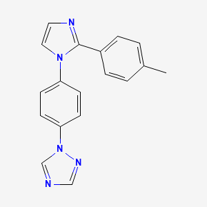 molecular formula C18H15N5 B5435503 1-{4-[2-(4-methylphenyl)-1H-imidazol-1-yl]phenyl}-1H-1,2,4-triazole 