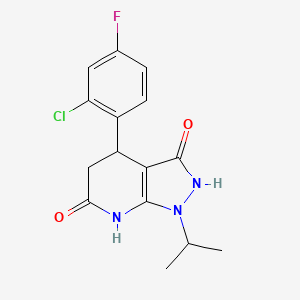 molecular formula C15H15ClFN3O2 B5435518 4-(2-chloro-4-fluorophenyl)-1-isopropyl-4,7-dihydro-1H-pyrazolo[3,4-b]pyridine-3,6(2H,5H)-dione 