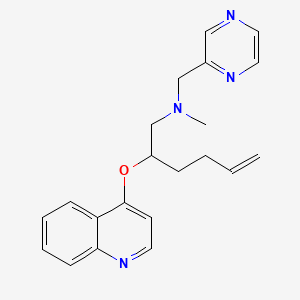 molecular formula C21H24N4O B5435591 N-methyl-N-(pyrazin-2-ylmethyl)-2-(quinolin-4-yloxy)hex-5-en-1-amine 