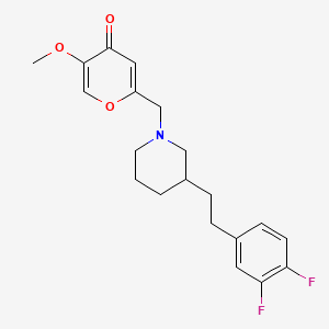 molecular formula C20H23F2NO3 B5435644 2-({3-[2-(3,4-difluorophenyl)ethyl]-1-piperidinyl}methyl)-5-methoxy-4H-pyran-4-one 