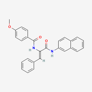 molecular formula C27H22N2O3 B5435646 4-methoxy-N-{1-[(2-naphthylamino)carbonyl]-2-phenylvinyl}benzamide 